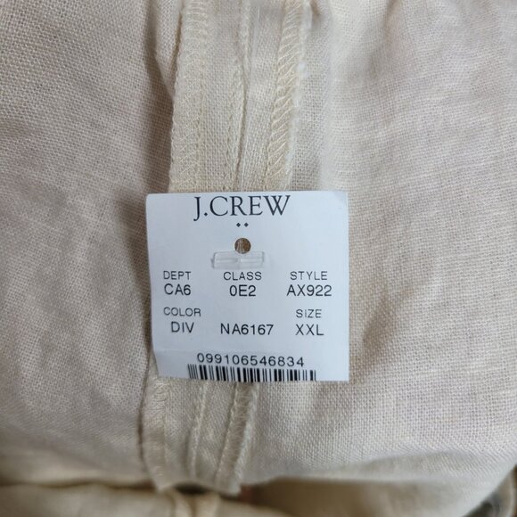 NEW J CREW Shorts Plus XXL Linen Drawstring Casual Pull On Drawstring Tan Beige - Picture 4 of 8